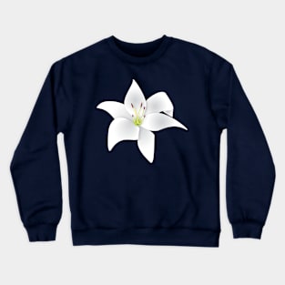 White Lily Flower Crewneck Sweatshirt